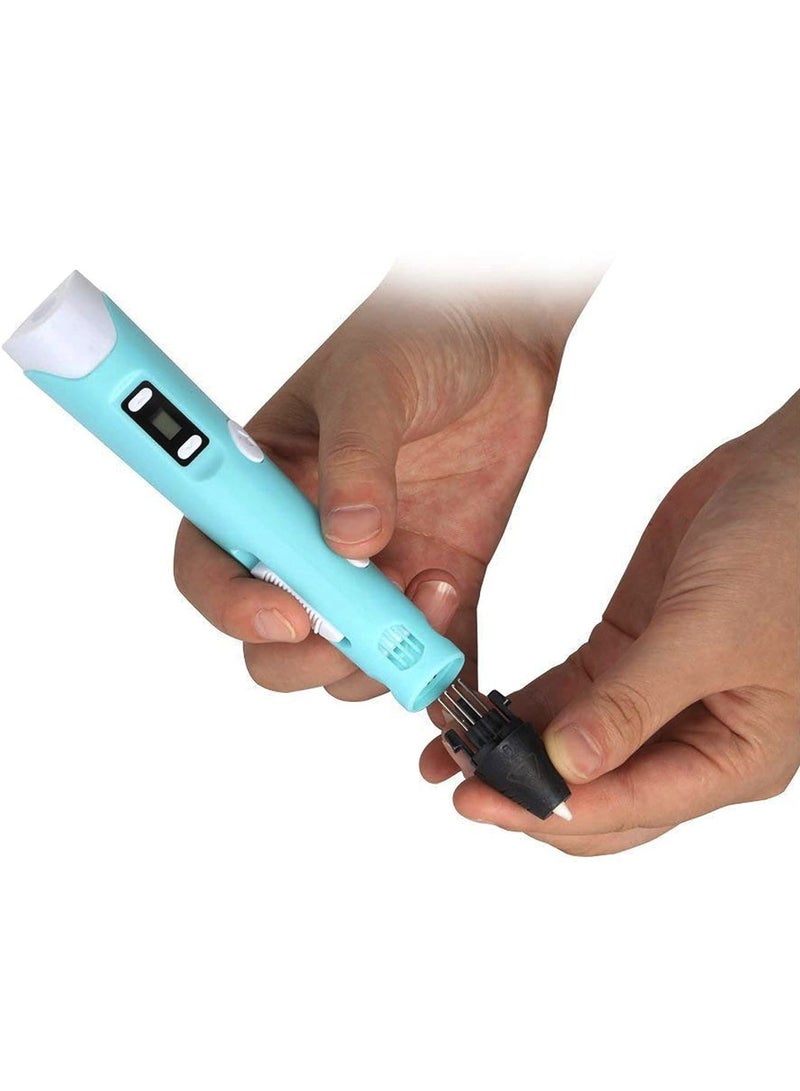 Yuwell 3D Printing Pen with Display for Kids & Beginners, 3D Pen 2 with PLA Filament Starter Kit, Drawing & Modeling Pen with LCD Screen, Ultrasonic Sealed Nozzle, Educational STEM Gift with Project Guide & Charger Blue - Image 2